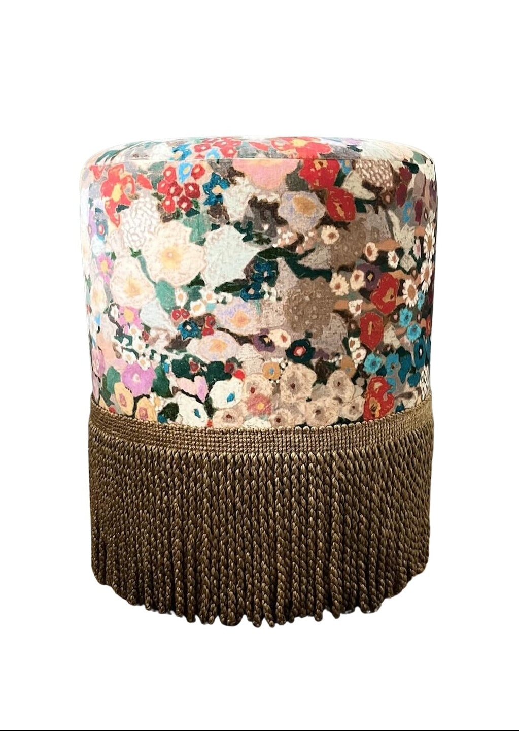 Volta Hollyhocks Footstool